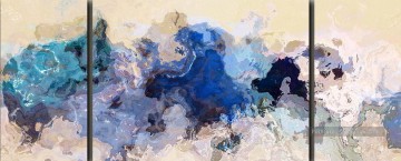 paysage marin abstrait 104 tryptique Peinture à l'huile
